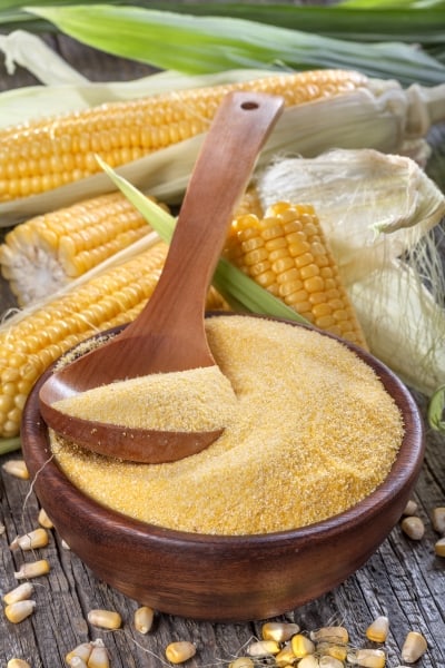 Cornmeal and corn