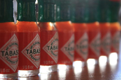 Bottles of Tabasco
