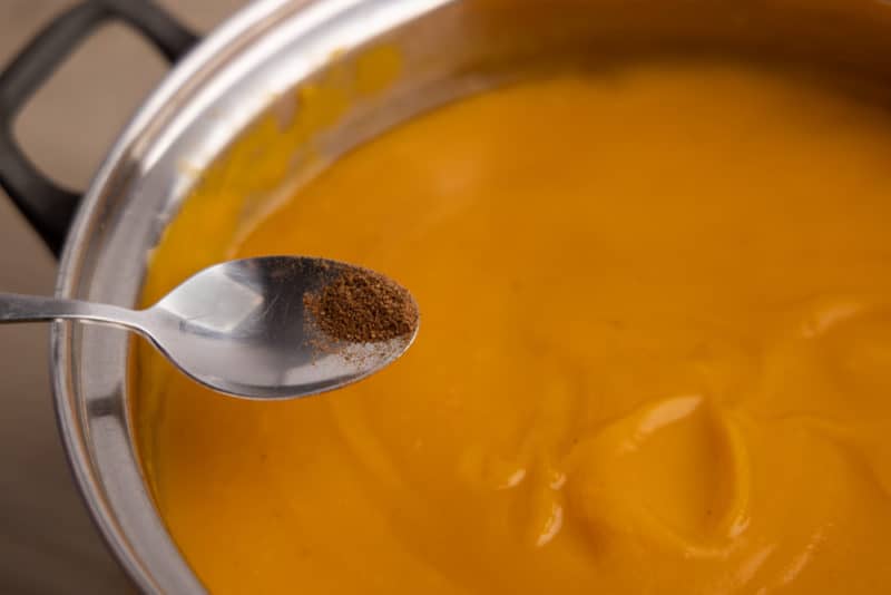Adding nutmeg to butternut squash soup