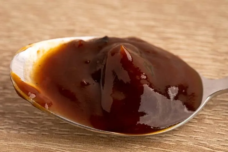 BBQ sauce on a tablespoon