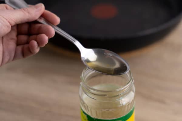 Bacon grease on a tablespoon