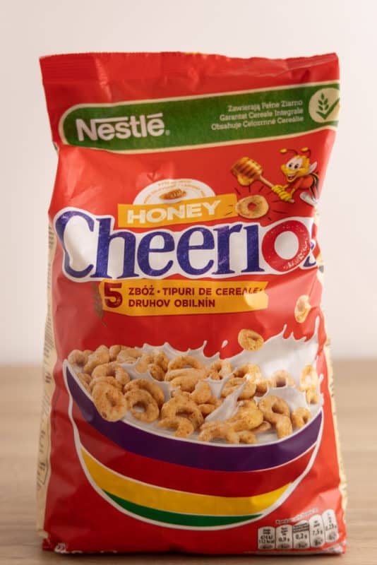 Bag of Cheerios cereal