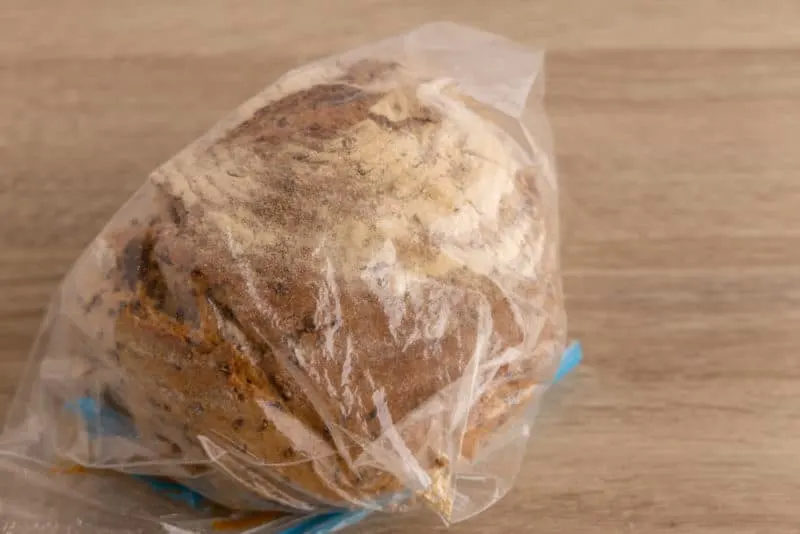 Bread in a freezer bag