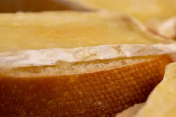 Brie melted over baguette