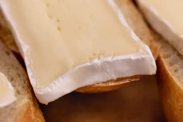 Brie slice up close