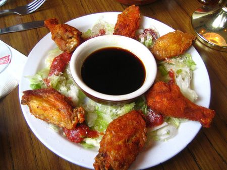 Chicken wings and soy sauce