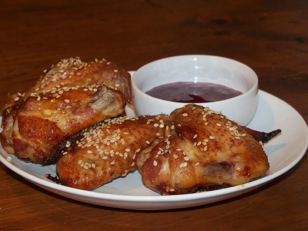 Chicken wings with plum hoisin sauce