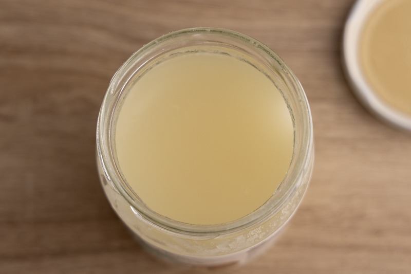 Coconut oil after melting and solidifying