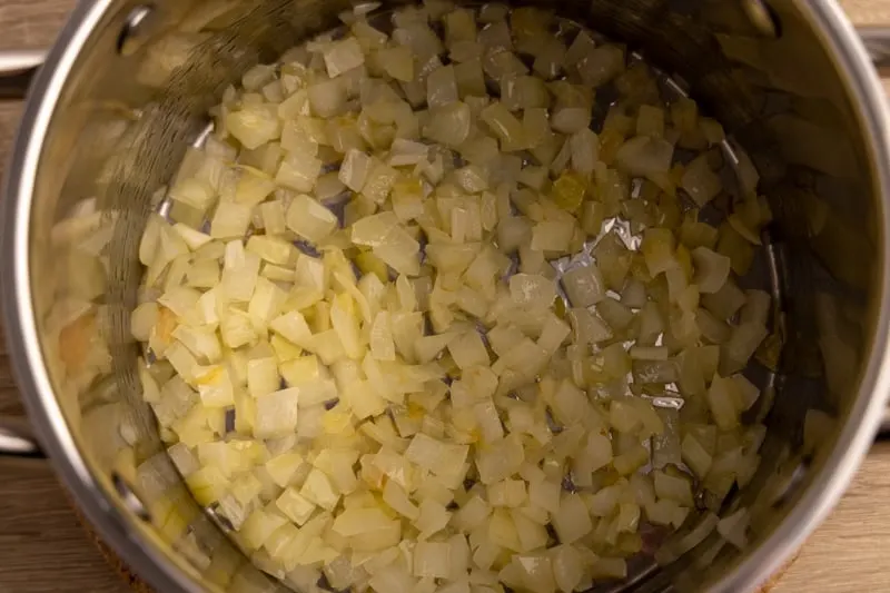 Cooked chopped onions