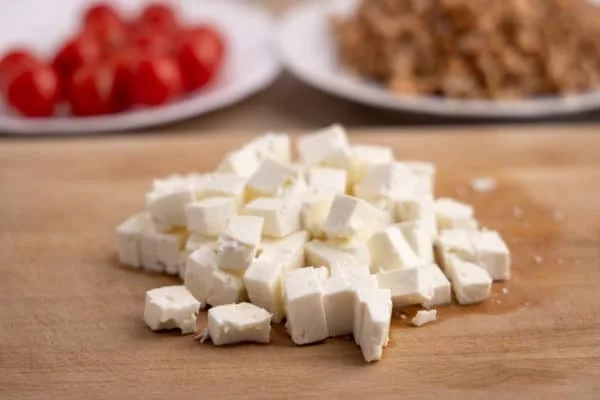 Cubed feta