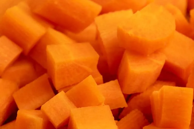 Cut carrots closeup
