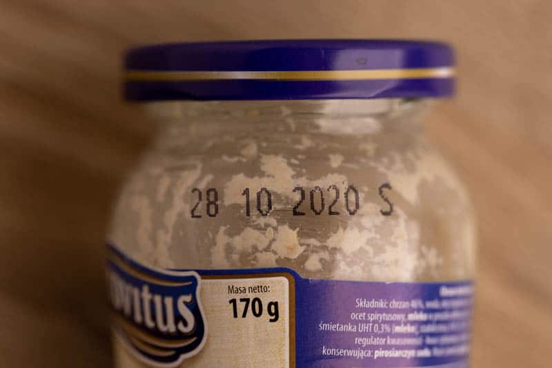 Date on horseradish jar
