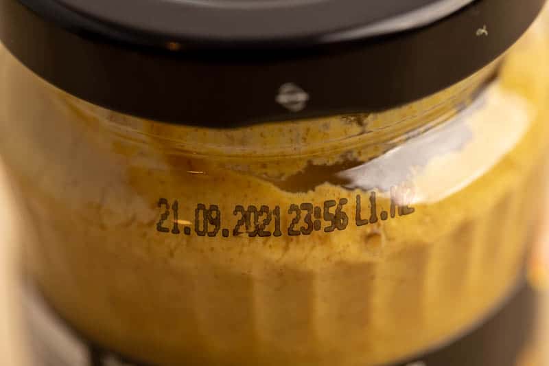 Date on a mustard jar