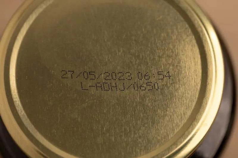 Date on olives jar