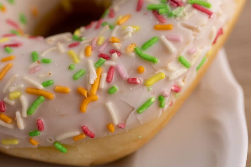 Donut topped with sprinkles