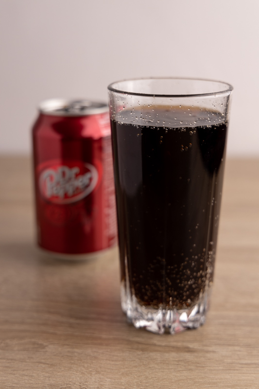 Dr Pepper in a tall glass