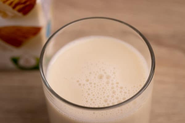 Glass of almond milk