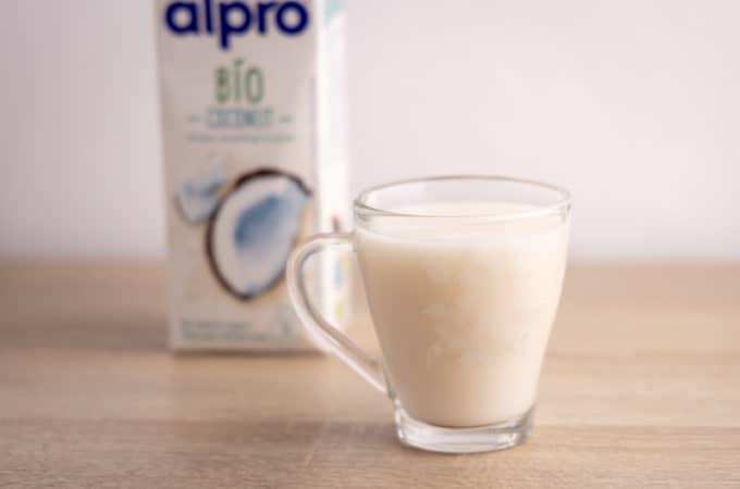 Glass of coconut milk