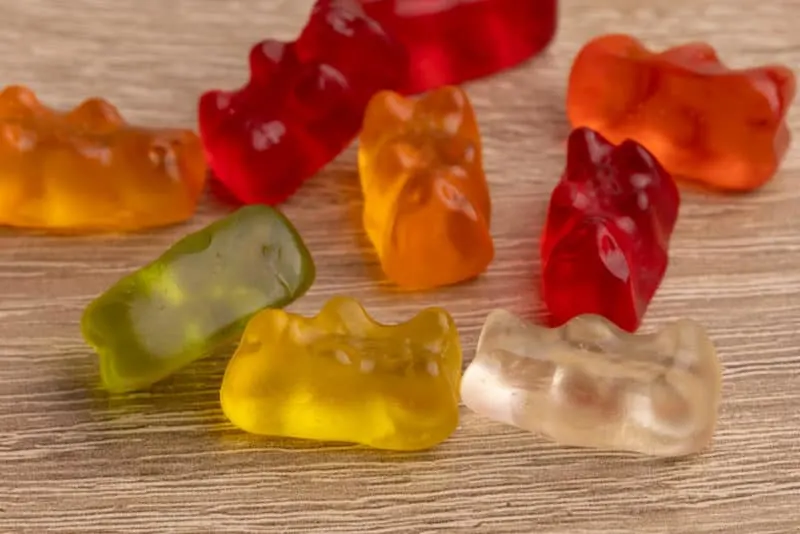 Gummy bears up close