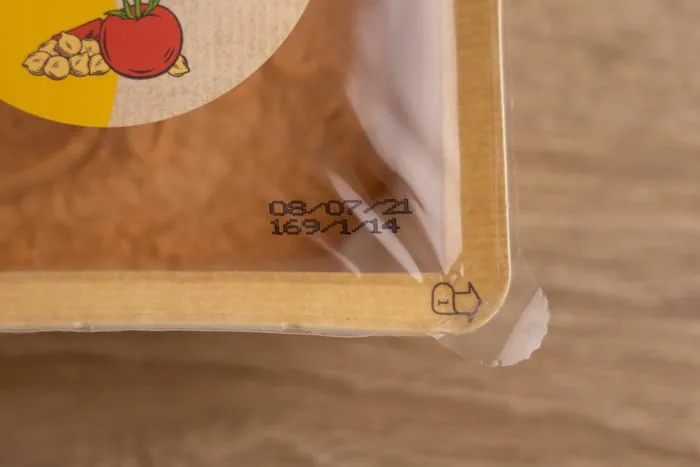 Hummus: date on label