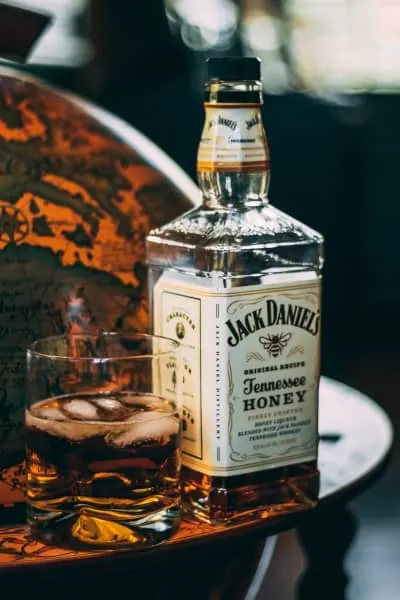 Bottle of Jack Daniels Tennessee whiskey