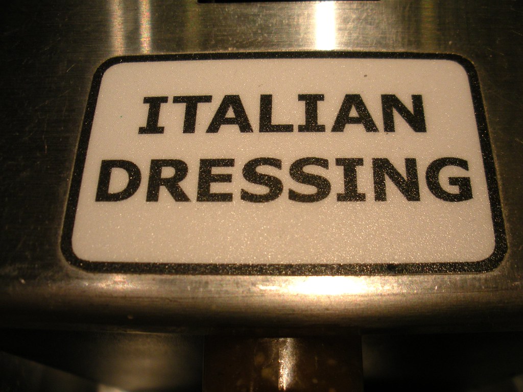 Label saying Italian dressing