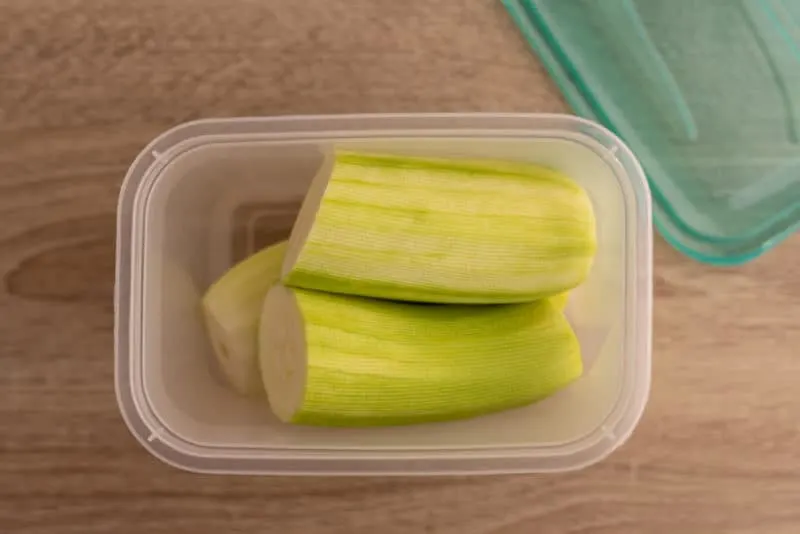 Leftover zucchini in an airtight container