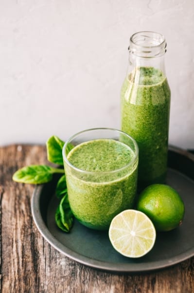 Limes and a green smoothie
