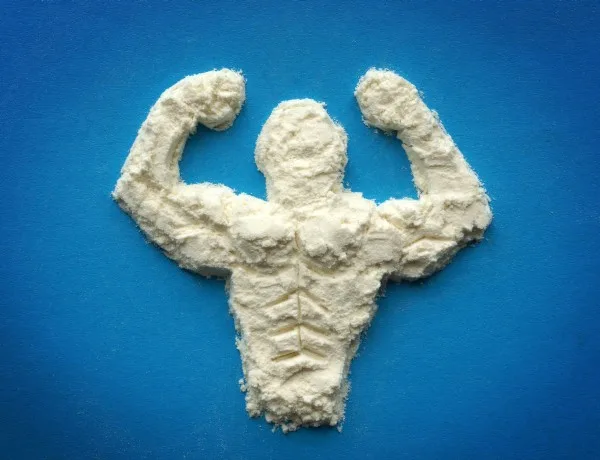 Male body from protein powder