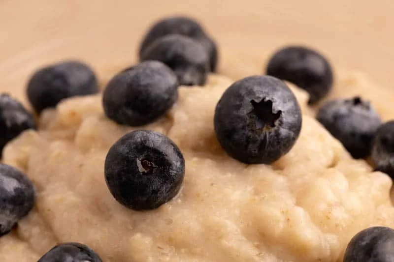 Oatmeal topped with fruit