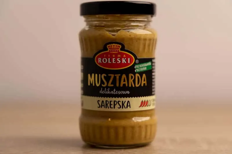 Opened mustard jar