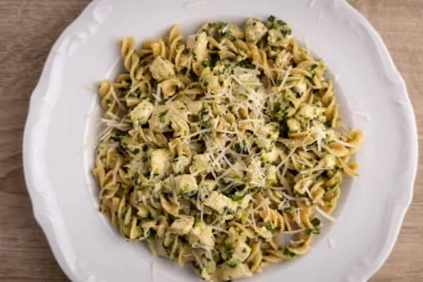 Pasta with melted parmesan