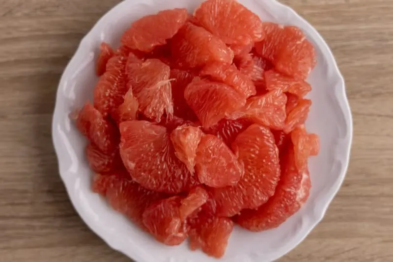 Peeled grapefruit