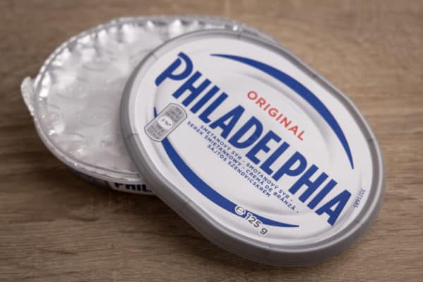 Philadelphia cream cheese container