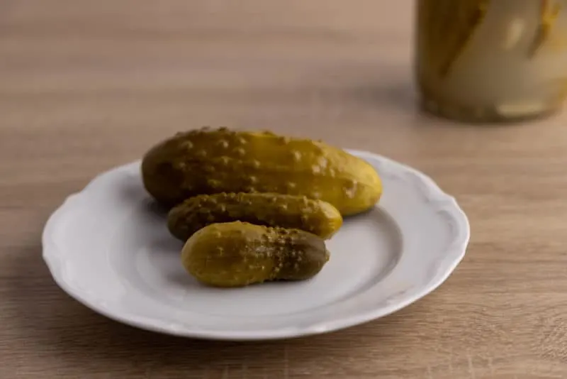 Pickles on a plate