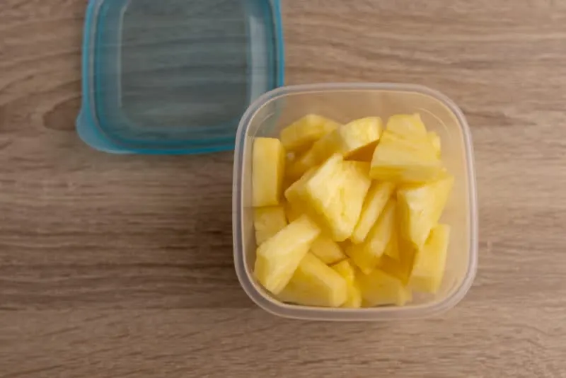 Pineapple in a container