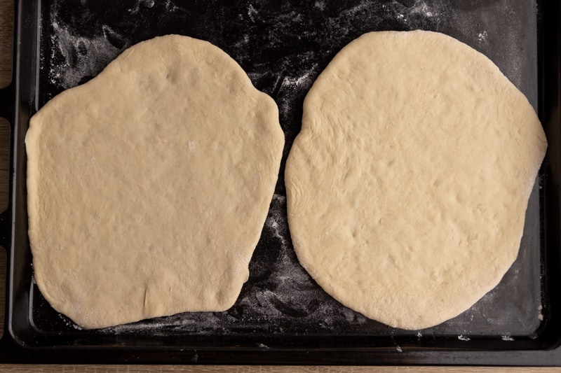 Pita bread before baking