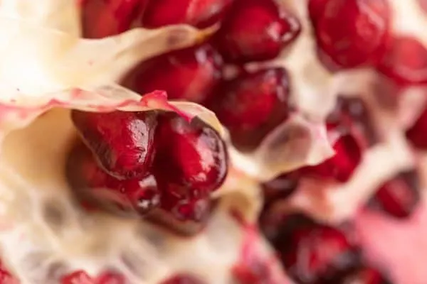 Pomegranate seeds and pith