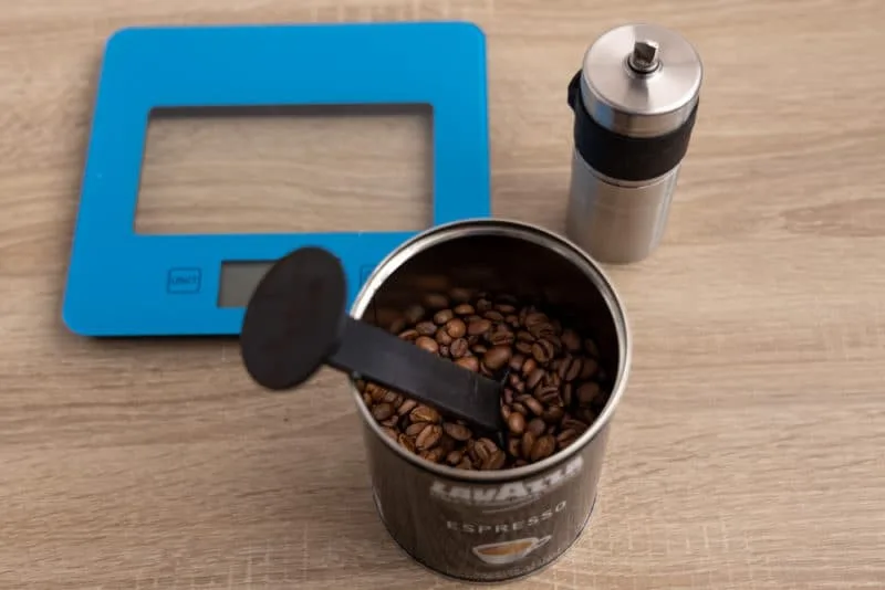 Prep for grinding beans