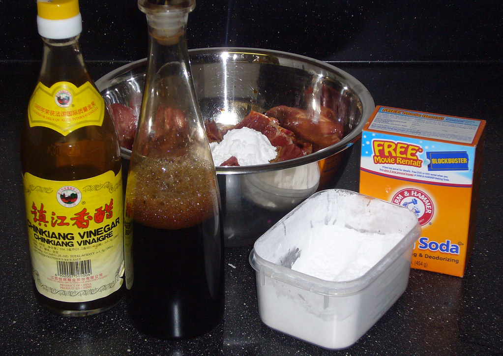 Preparing marinade with rice vinegar
