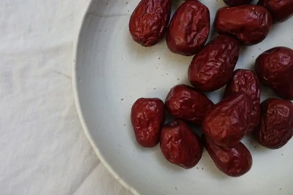 Red dates on a plate