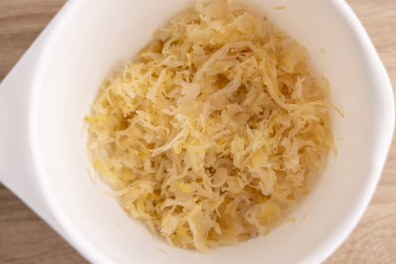 Sauerkraut prep for salad