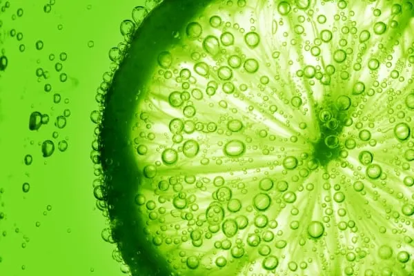 Slice of lime in water