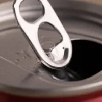 Soda ring pull closeup