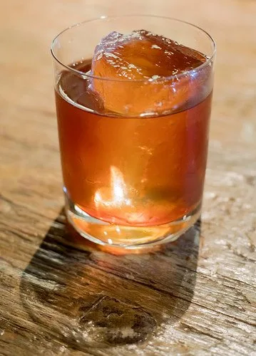 Red vermouth on the rocks