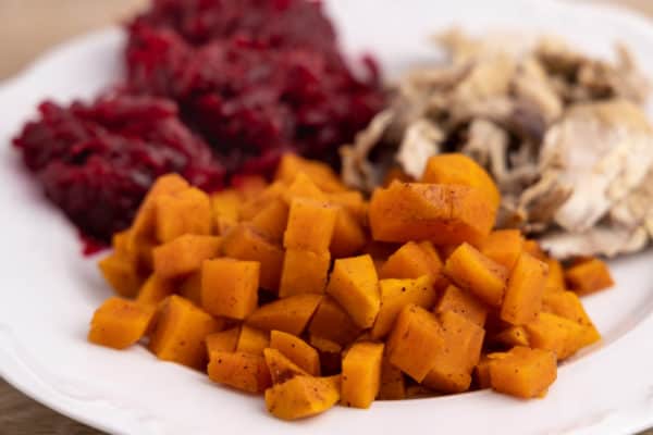 Sweet potato, beets, and chicken