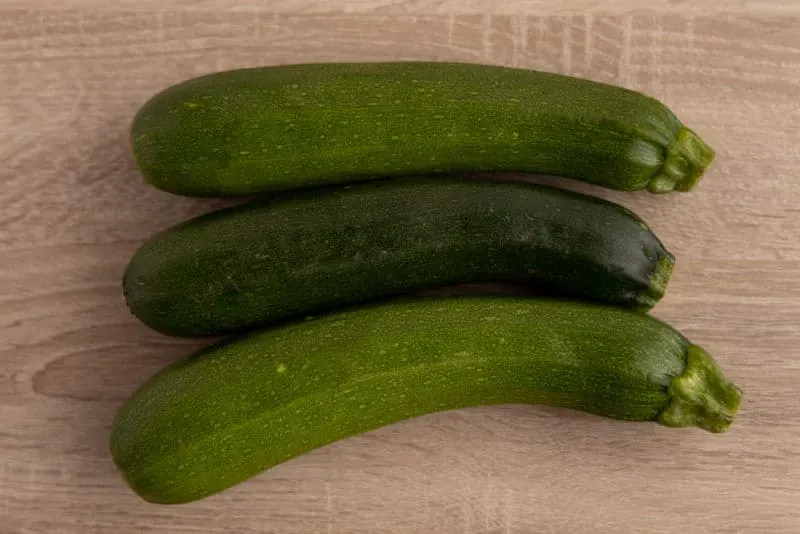 Three zucchinis
