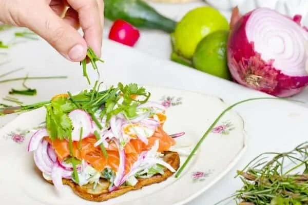 Toast with smoked salmon