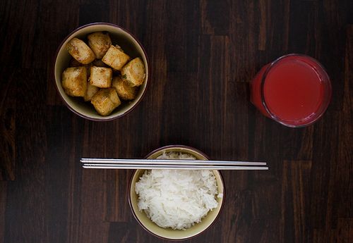 Tofu and rice