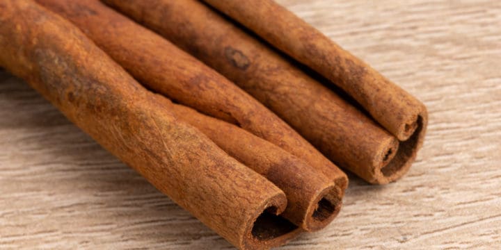 Two cinnamon sticks